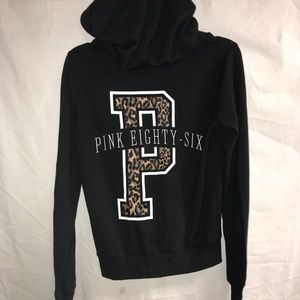 VS PINK leopard zip up sweatshirt